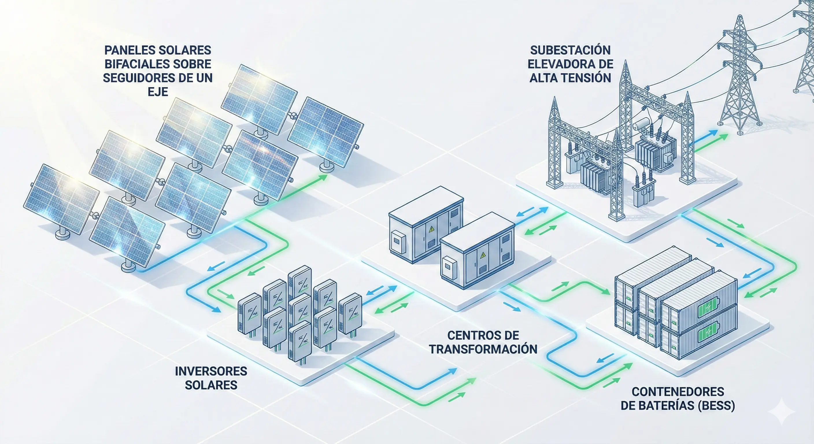 Componentes principales de una central solar