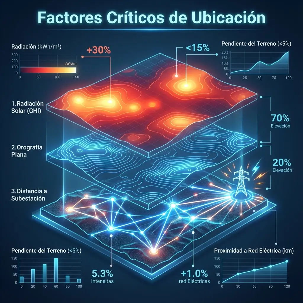 Factores críticos de ubicación para plantas solares