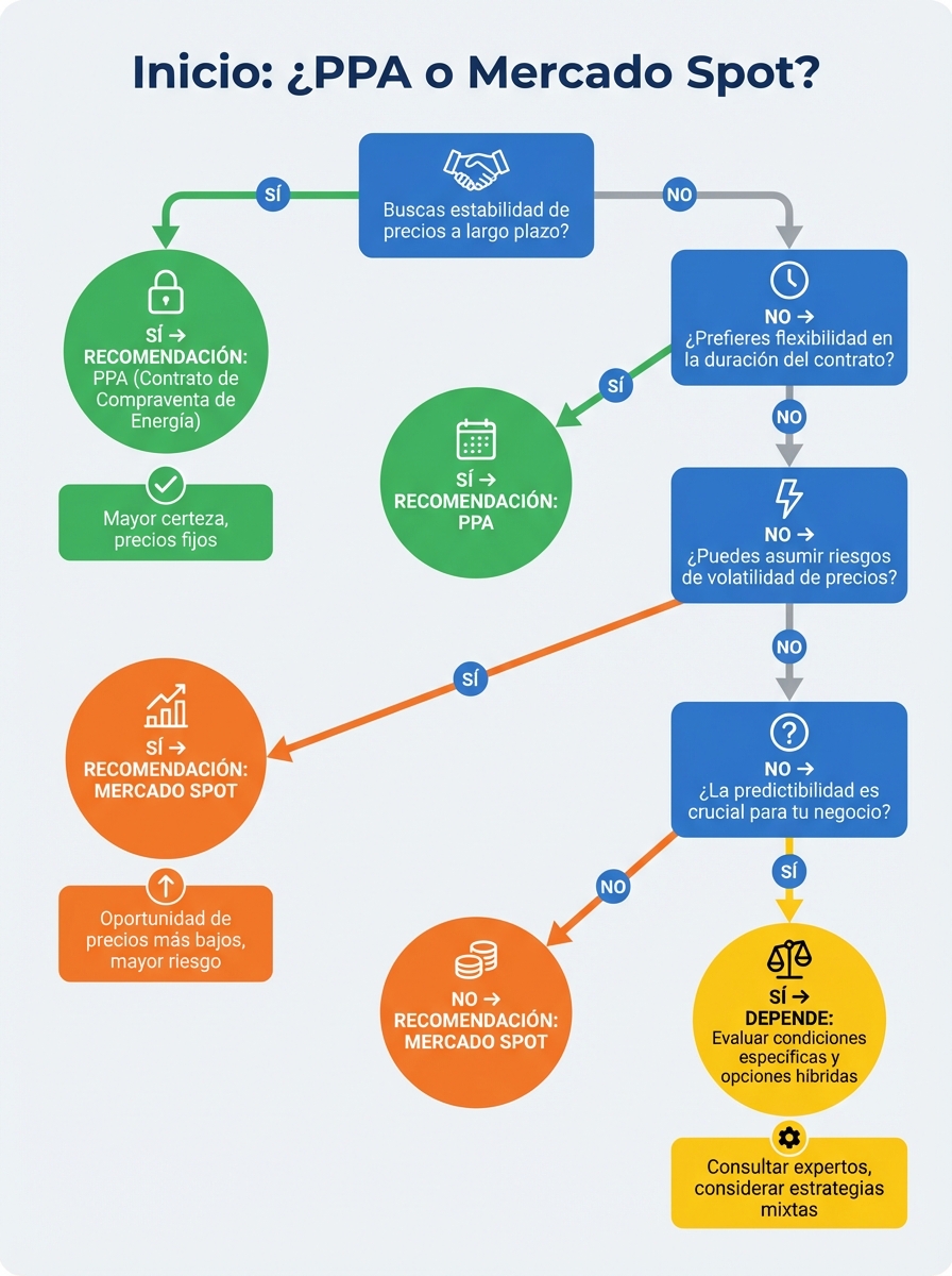 Decision flow diagram: PPA or spot market?