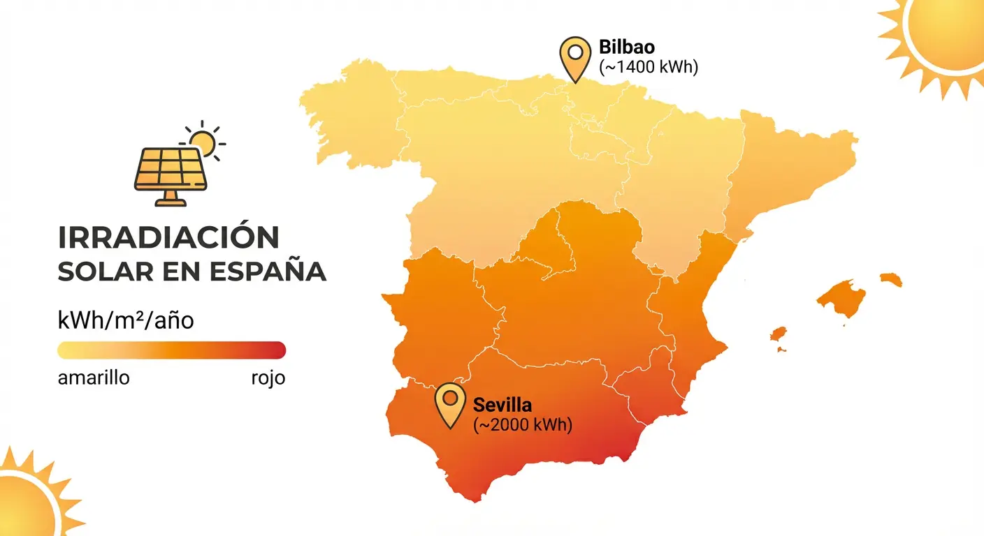 Mapa de Irradiación Solar en España