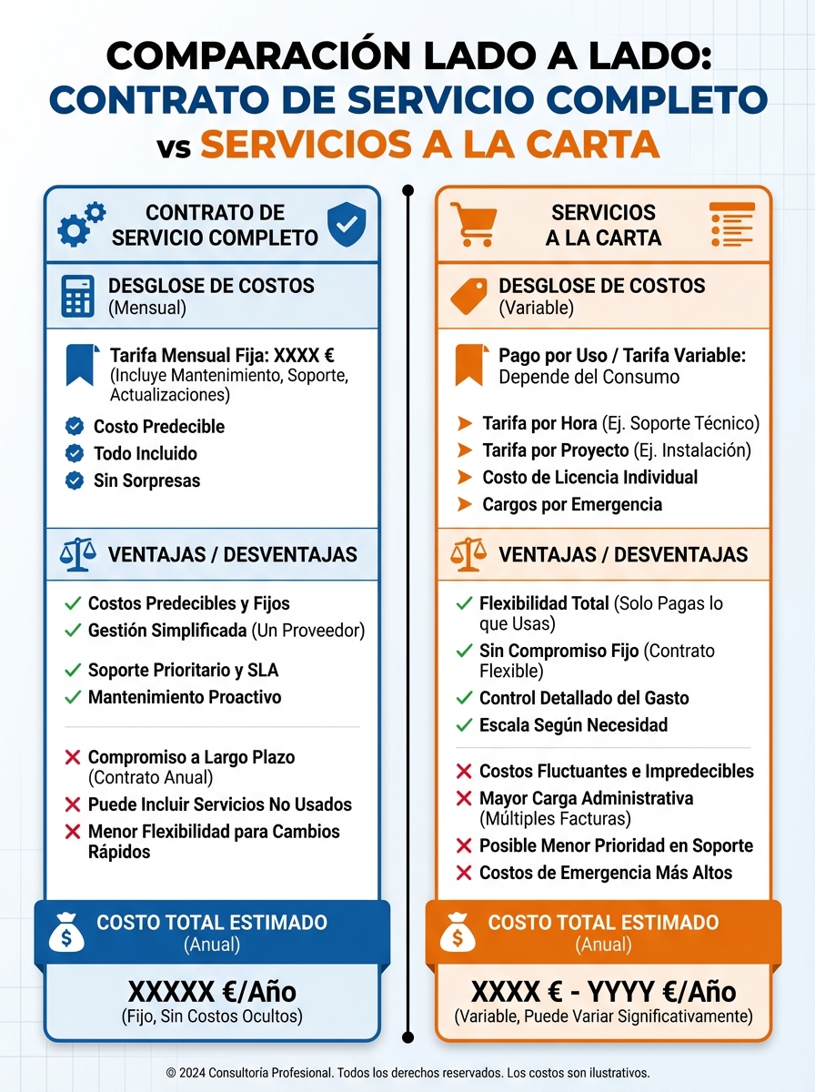 Cost structure comparison full-service vs à la carte