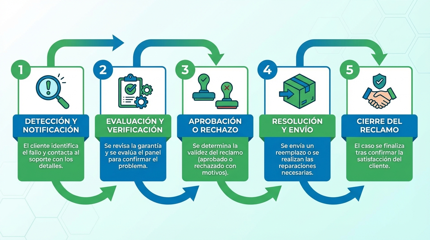 Solar panel warranty claim process