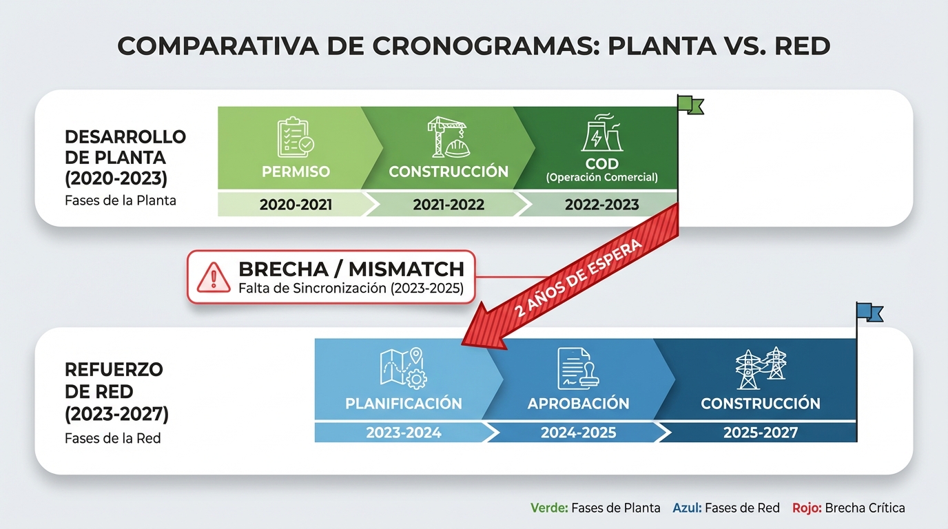 Timeline of plant development vs grid reinforcement