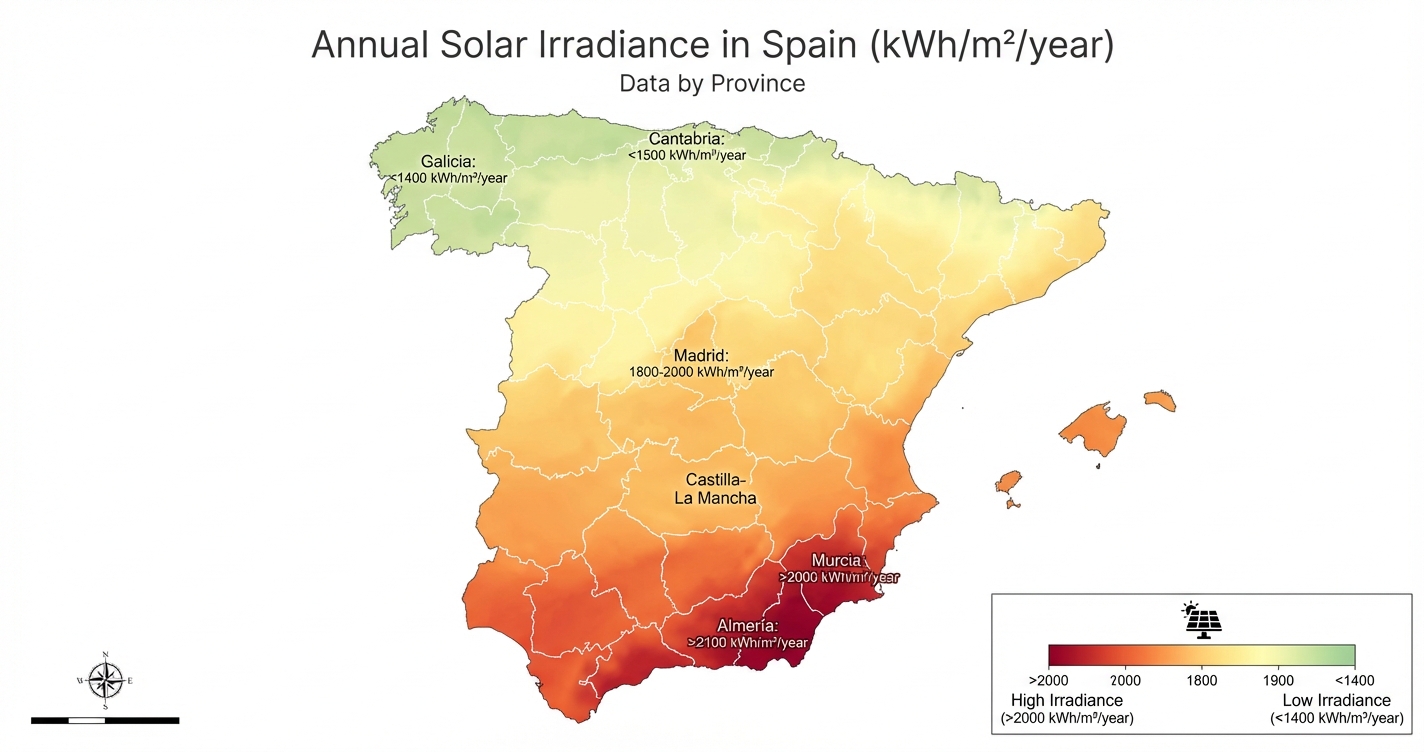 Solar Irradiance Map of Spain by Province: Complete Guide