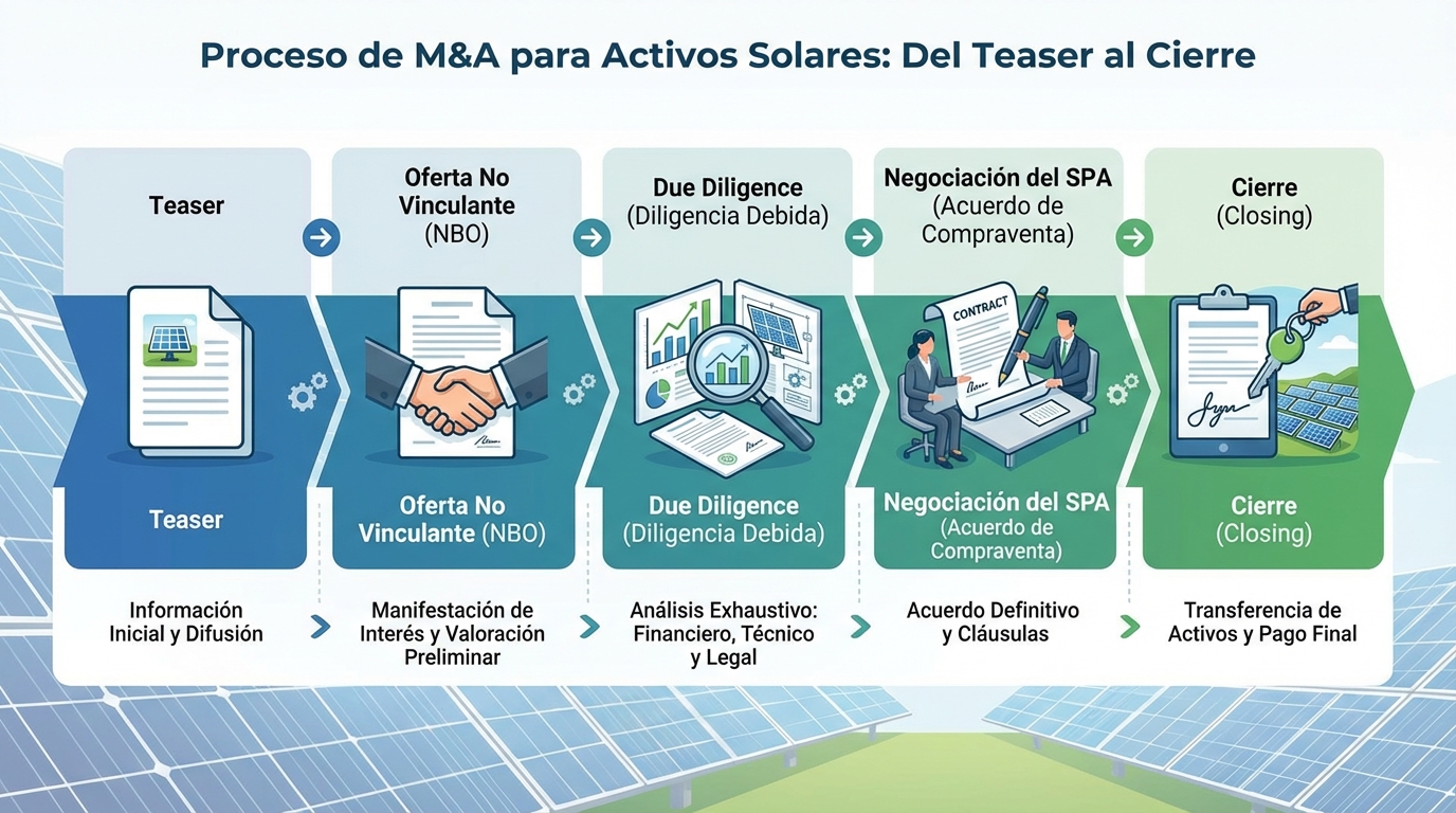 Timeline of M&A process for solar plant