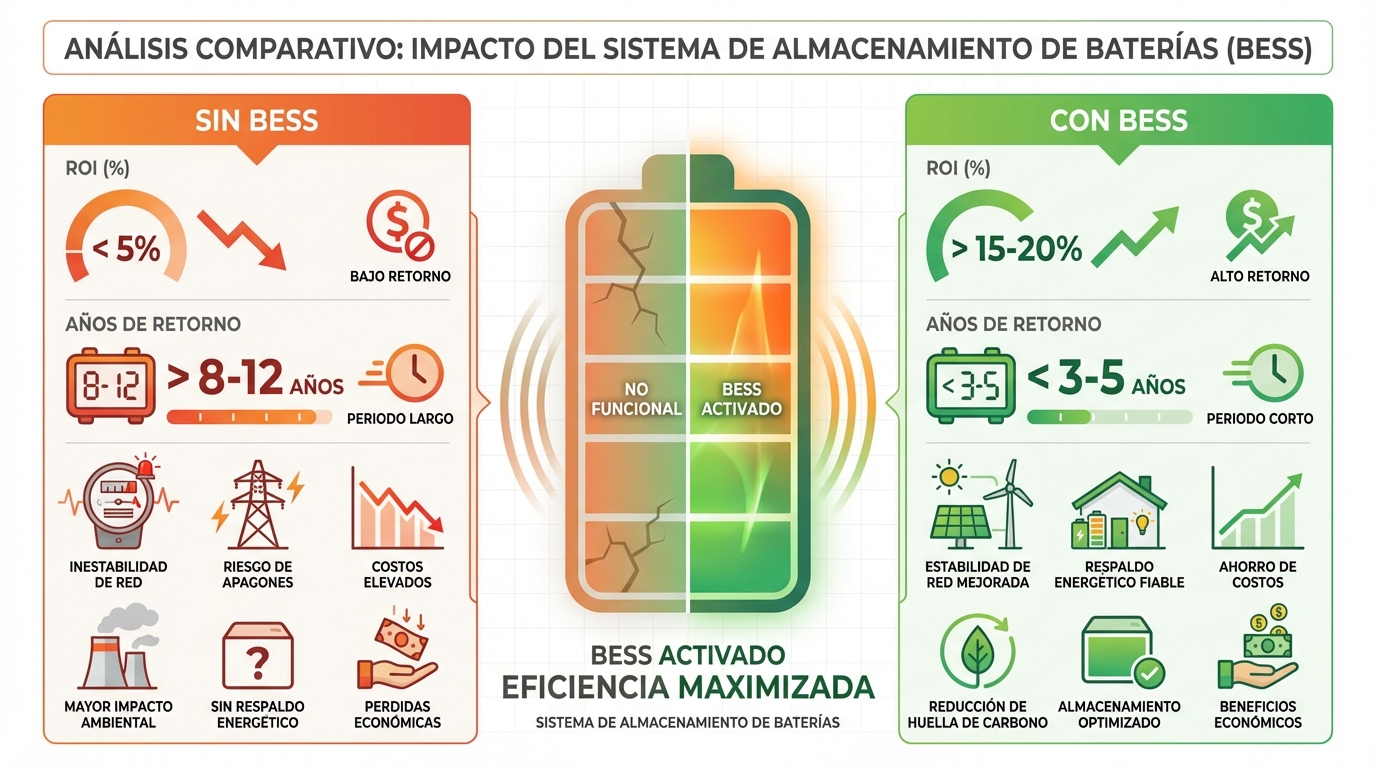 ROI comparison with and without BESS