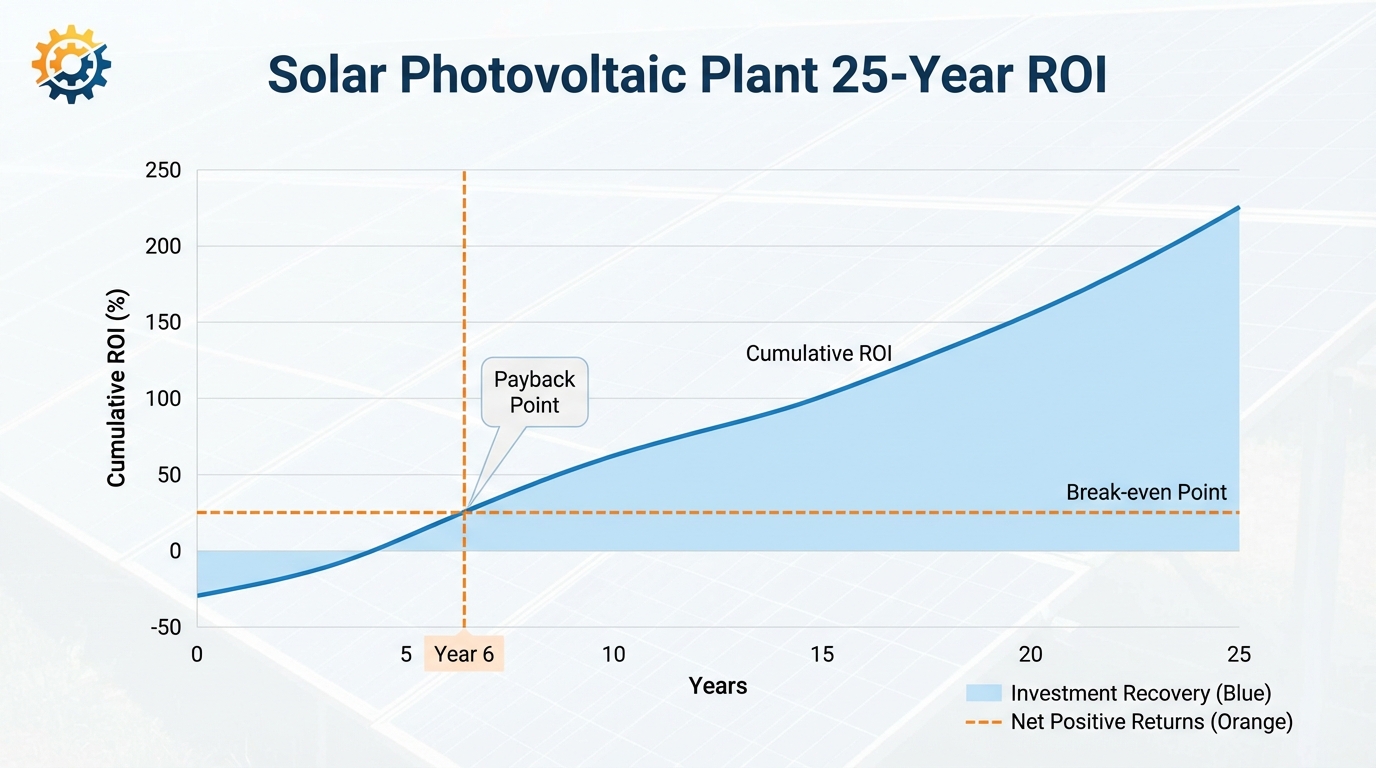 Conceptual graph of ROI curve in solar plant