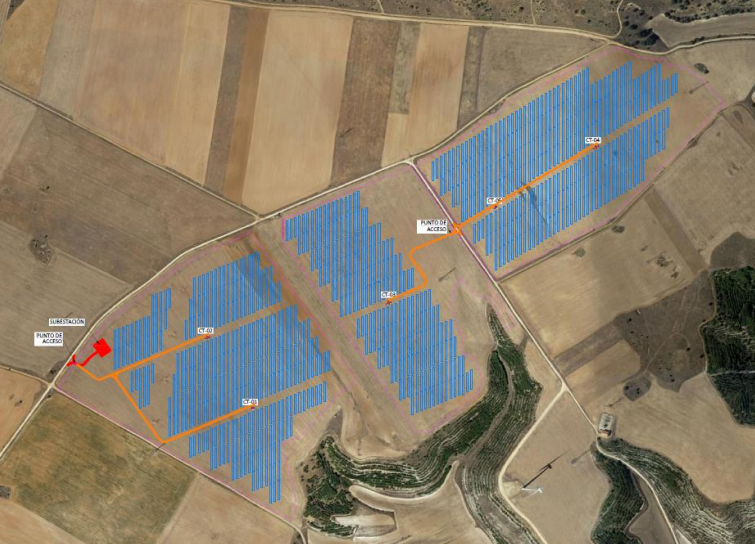 Distribucion de los paneles de la planta