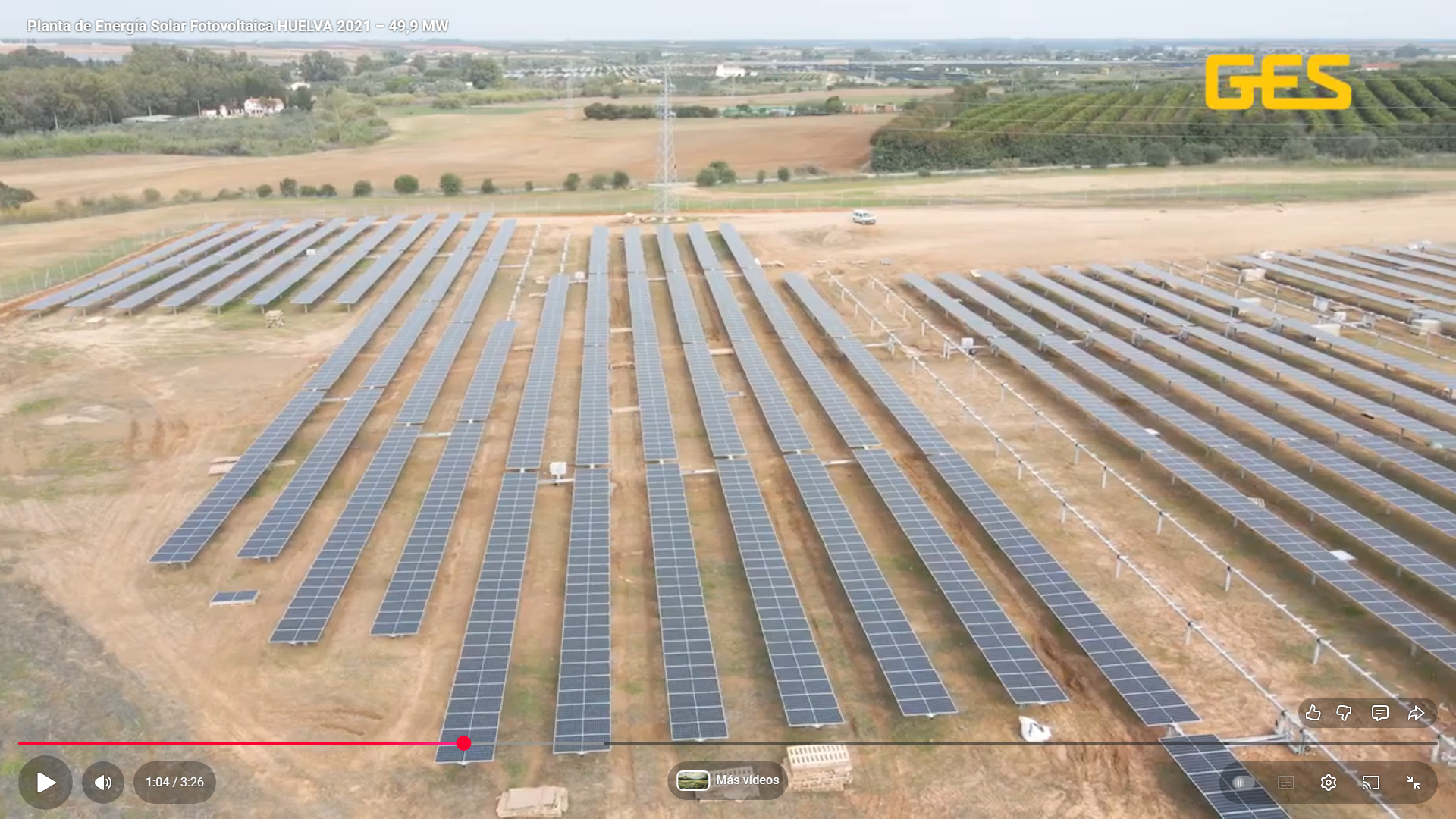 Vista aérea de Planta Solar Fotovoltaica Huelva 2021