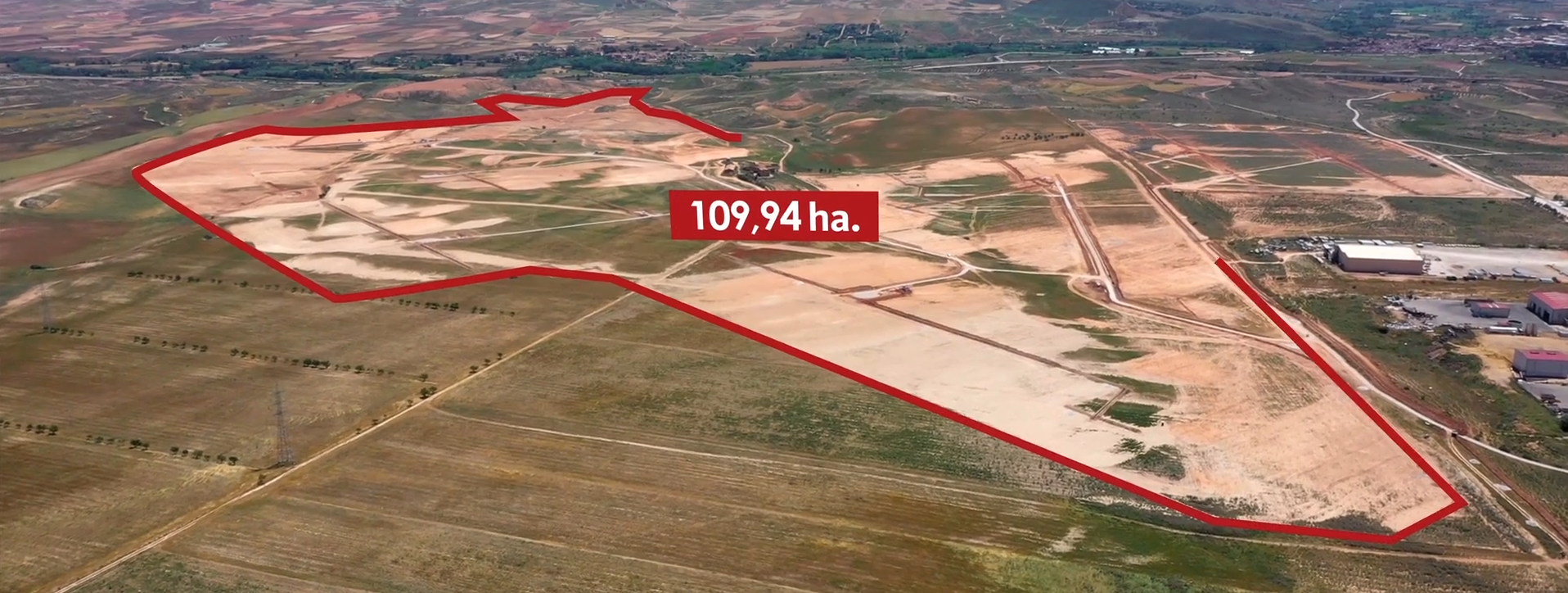 Vista aerea de la planta fotovoltaica Los Belos