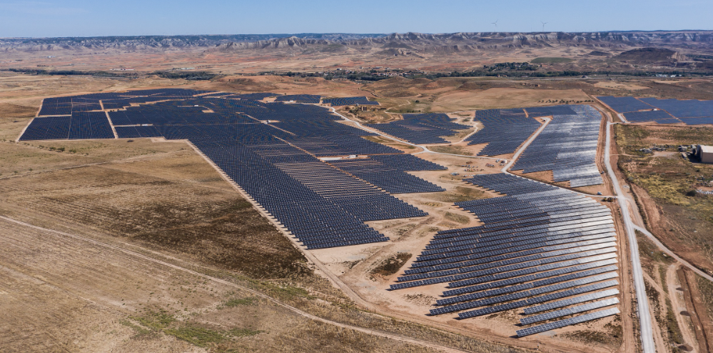 Vista aerea de la planta fotovoltaica Los Belos