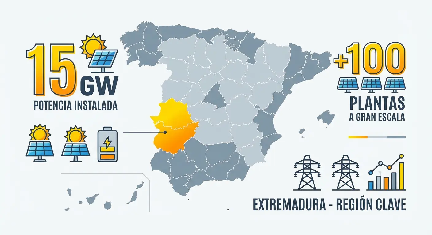 Panorámica Solar en España: Liderazgo en Extremadura y más de 15GW instalados