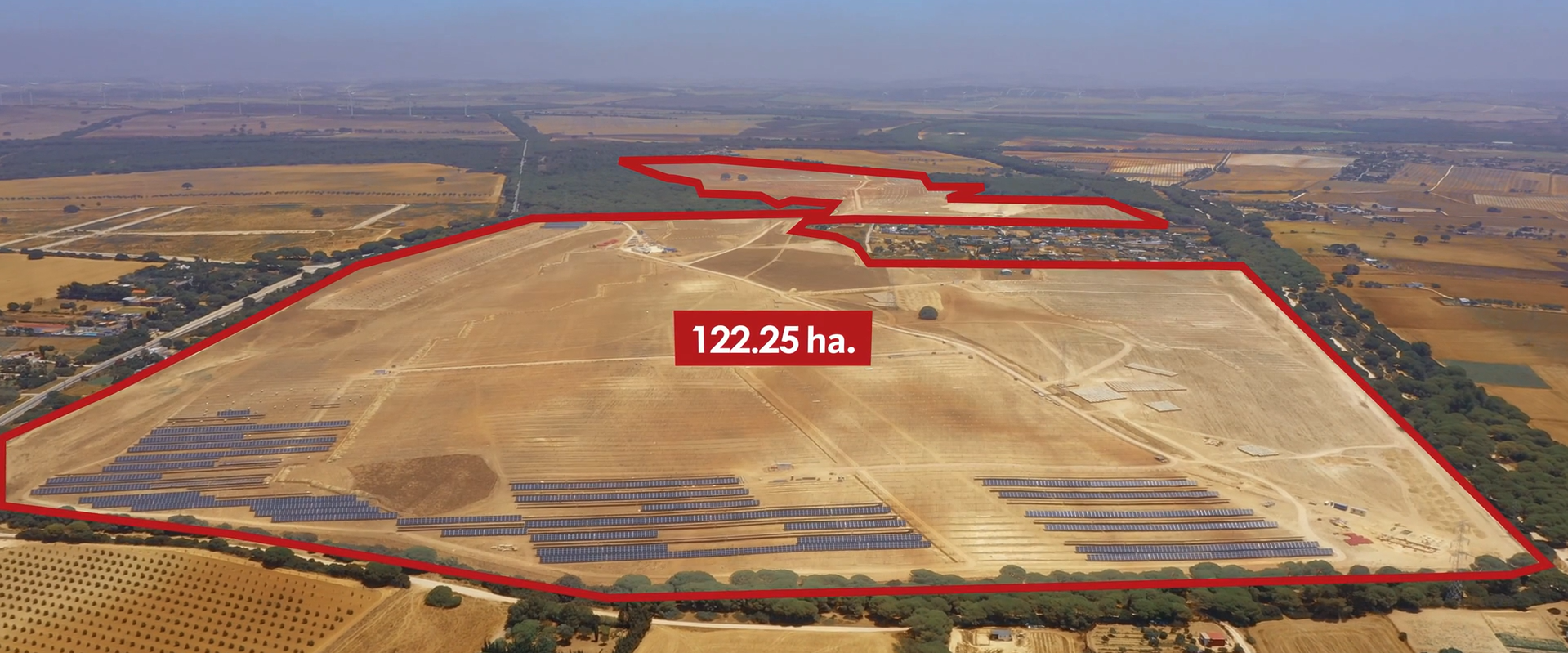 Vista aerea de la planta fotovoltaica Miramundo