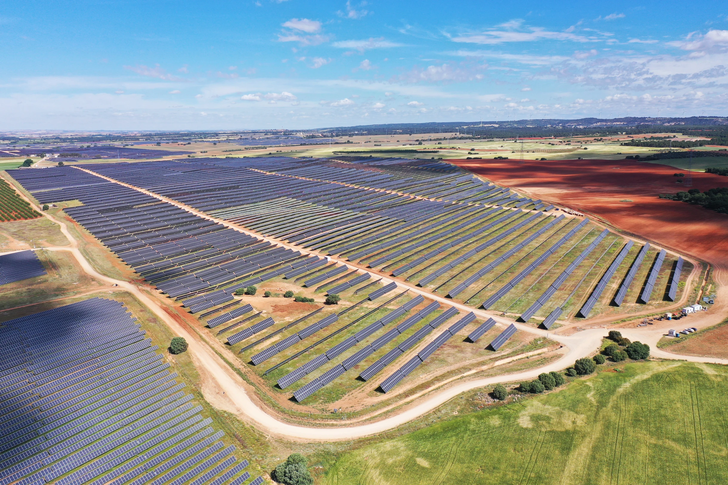 Vista aérea de Planta Solar Fotovoltaica Olmedilla Hive