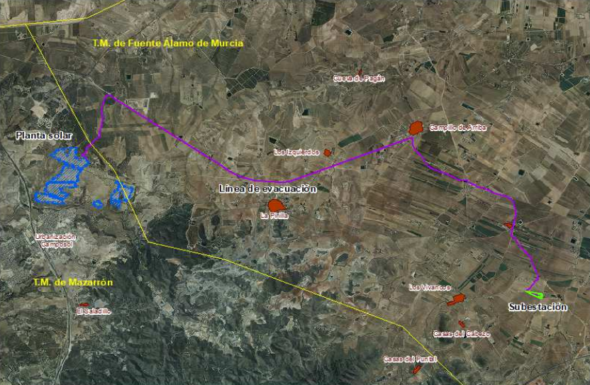 Conexion de evacuación (subterranea) de La Pinilla hasta la subestación de Las Palas