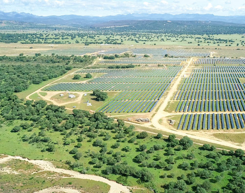 Vista aérea de Planta Solar Fotovoltaica Valdesolar