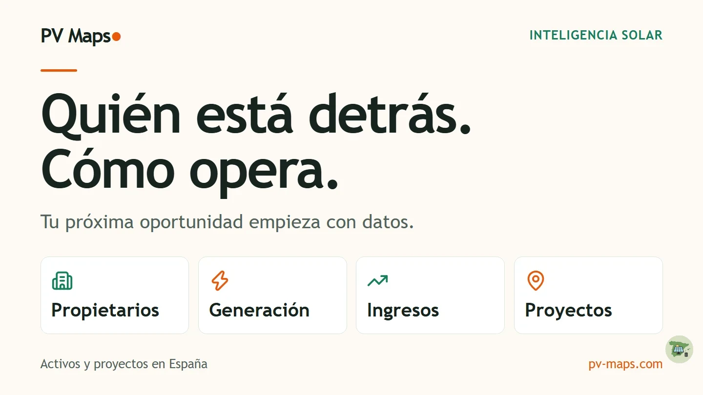 PV Maps: propietarios, generación, ingresos, operación y proyectos solares en España